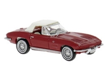 Brekina 18026 - H0 - Chevrolet Corvette C2 Cabrio, geschlossen - rot